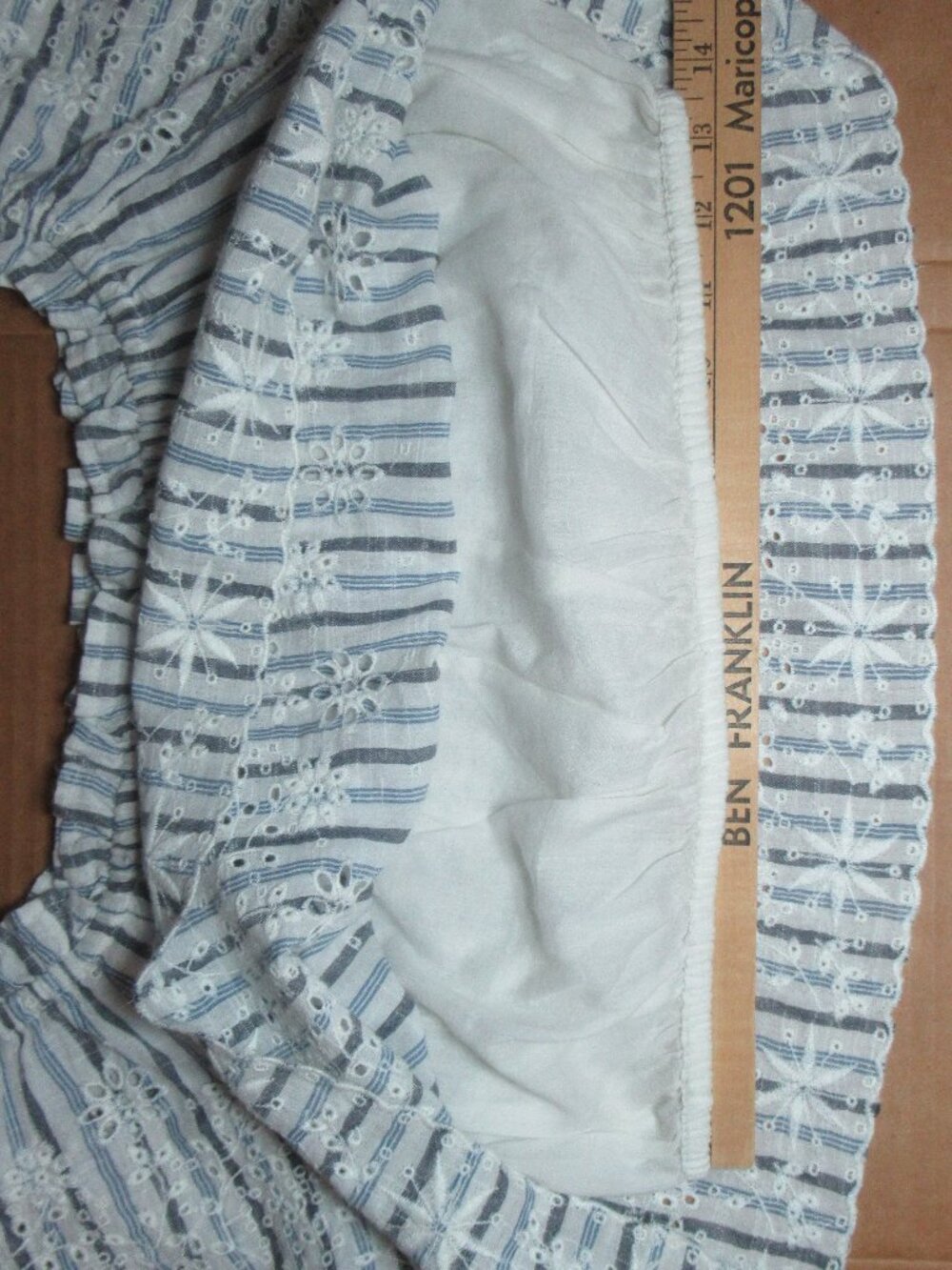 NWT LoveShackFancy 100% Cotton Stripe Off-Shoulder Crop Top | Size Medium - Picture 5 of 10